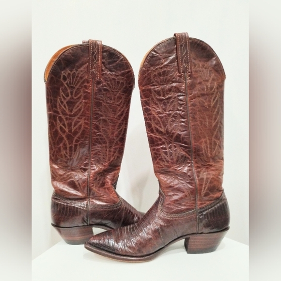 HANDMADE LEATHER REPTILE WESTERN BOOTS - Picture 7 of 14